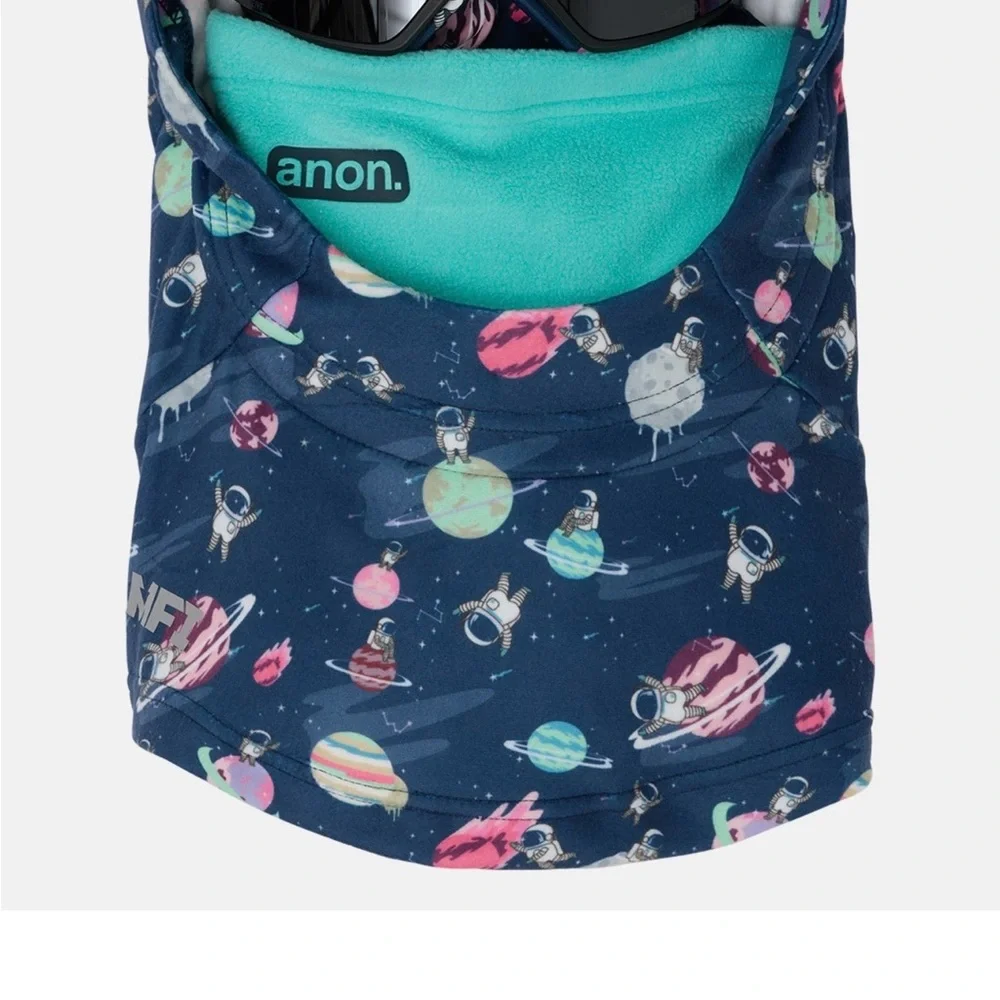 Anon. Kids Navy Space-Print Hooded Neck Gaiter